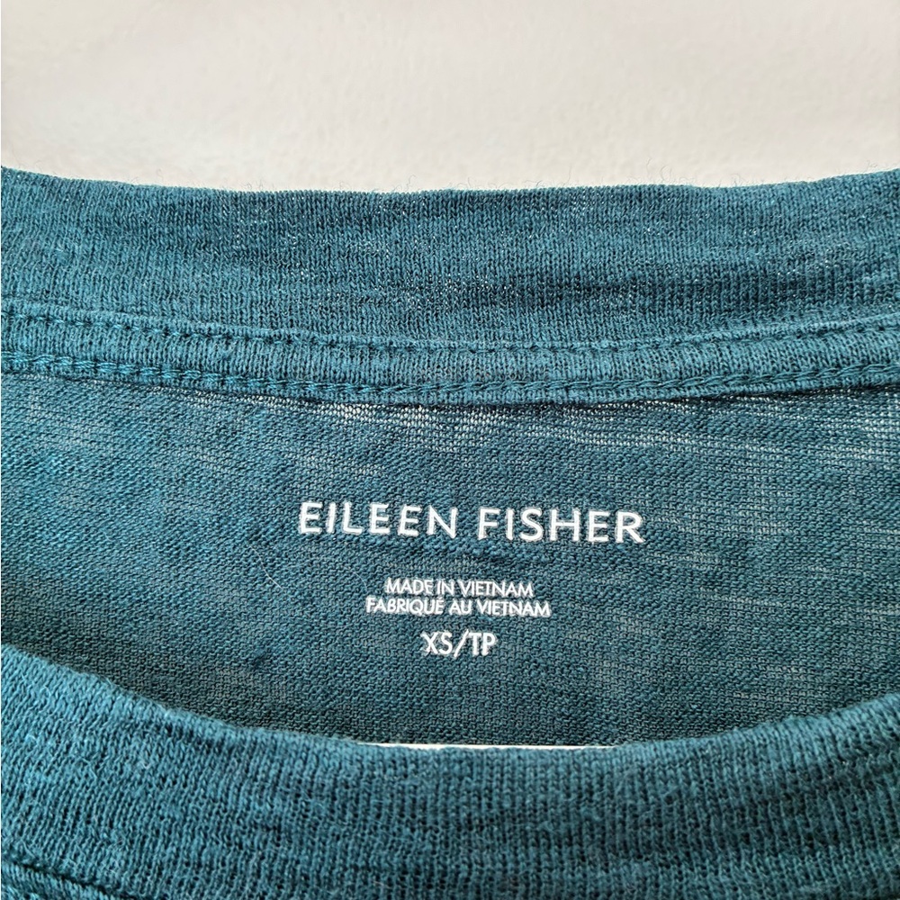 Eileen Fisher Long Sleeve Tee 100% Linen - Picture 3 of 4
